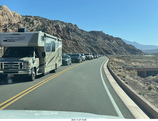 54 a19. Utah - Arches National Park - line of cars to get in (we came earlier)