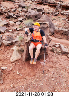 100 a19. Canyonlands National Park - Lathrop Hike (Shea picture) - Adam in rock chair