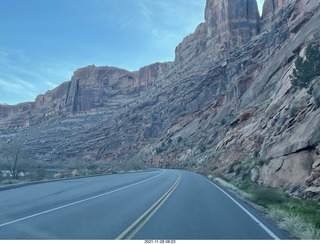 driving from moab to fisher towers - Route 128