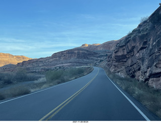 driving from moab to fisher towers - Route 128