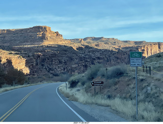 driving from moab to fisher towers - Route 128