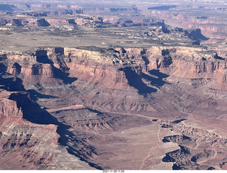 aerial - flight from moab to phoenix - Canyonlands National Park - Island in the Sky