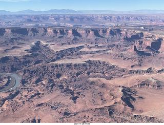 aerial - flight from moab to phoenix - Canyonlands National Park - Island in the Sky - Colorado River