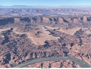 aerial - flight from moab to phoenix - Canyonlands National Park - Island in the Sky