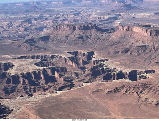 aerial - flight from moab to phoenix - Canyonlands National Park - Island in the Sky