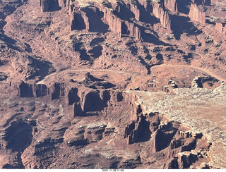 aerial - flight from moab to phoenix - Canyonlands National Park - below White Rim