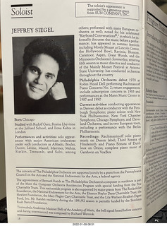 old program - Jeffrey Siegel