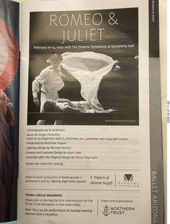 Symphony Hall - Ballet Arizona - Romeo and Juliet program