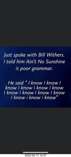 Facebook - Bill Withers Ain't No Sunshine is poor grammer