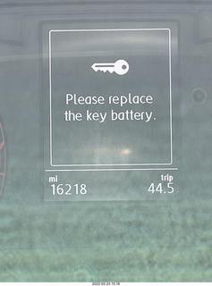 VW rental Please replace the key battery