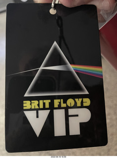 Comerica Theater - Brit Floyd - my VIP badge