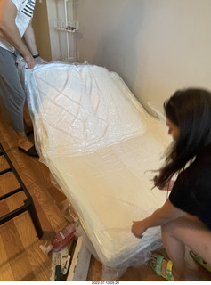 home construction - mattress coming out of the box + Olga