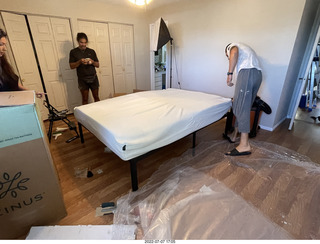 214 a1h. home construction - mattress coming out of the box + Anthony + Dima