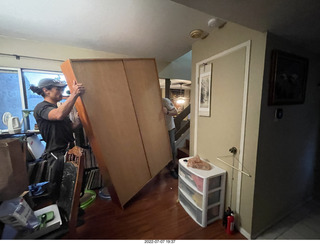 home construction - moving the bookcase from the garage to my bedroom