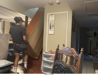 home construction - moving the bookcase from the garage to my bedroom