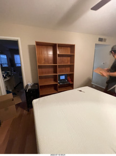 home construction - moving the bookcase from the garage to my bedroom