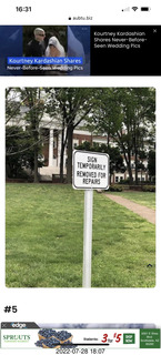 sign temporarily removed for repairs