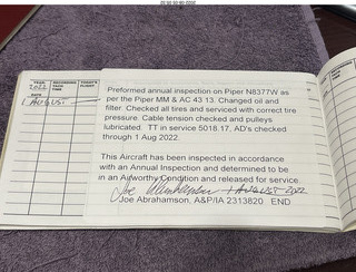 N8377W logbooks 2022-08-01 annual