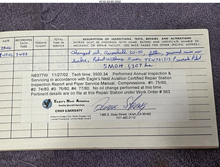 N8377W logbooks 2022-08-01 engine log