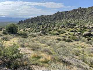 Marcus Landslide Trail sign and sun