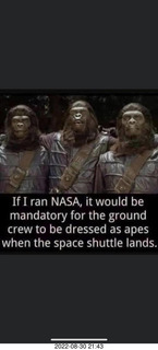 Facebook - If I ran NASA, ground crew dressed as apes