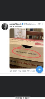 Facebook - open box before eating pizza
