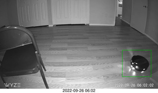 Wyze view of Sharknado robot vacuum with LIDAR