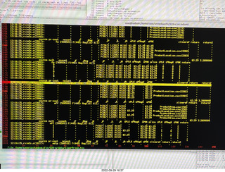 a screen full of debugging diagnostic numbers