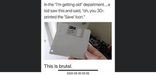 Facebook - 3-D printing of the save-to-disk icon?