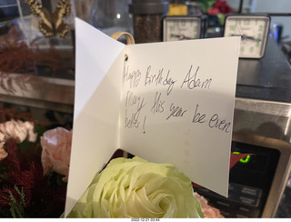 740 a1n. Happy  Birthday to me! Beautiful bouquet from olga and anthony card