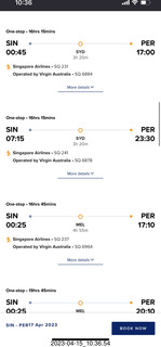 19 a1s. HOP2 alternative routings SIN-PER