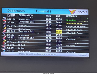 17 a1s. airline schedule including PER-AKL