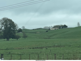 29 a1s. New Zealand driving to thermal hot springs near Rotorua - rolling hills scenery