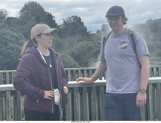 147 a1s. New Zealand - Thermal Hot Springs - Te Puia - fellow with Zion National Park shirt