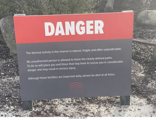 New Zealand - Hell's Gate - mud and thermal walk sign