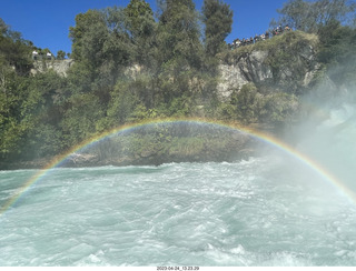 New Zealand - Huka Falls River Cruise + waterfall + full rainbow