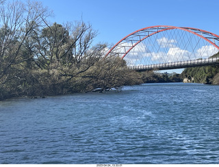 136 a1s. New Zealand - Huka Falls River Cruise + bridge