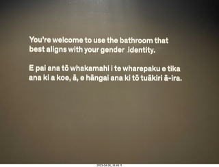 New Zealand - Auckland Art Museum - trans bathroom sign in two languages