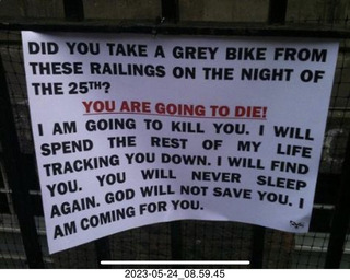 Facebook - sign - DID YOU TAKE A GREY BIKE...?