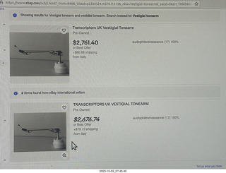 224 a1y. eBay - very expensive Vestigal tonearms