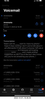 42 a1y. Antoinette voicemail