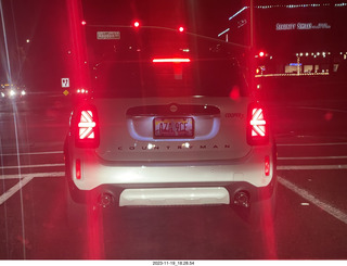 49 a1z. Austin Mini Cooper with silly wrong-way tail lights