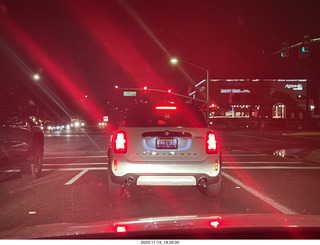 51 a1z. Austin Mini Cooper with silly wrong-way tail lights