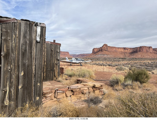 190 a20. Happy Canyon airstrip - old buildings and stuff + N8377W