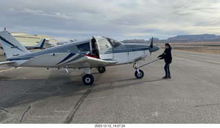 256 a20. Canyonlands Airport (CNY) - Tyler pushing N8377W back