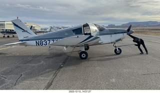 Canyonlands Airport (CNY) - Tyler pushing N8377W back