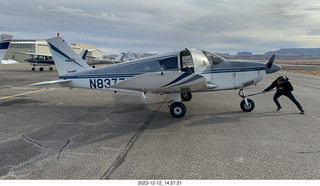 258 a20. Canyonlands Airport (CNY) - Tyler pushing N8377W back