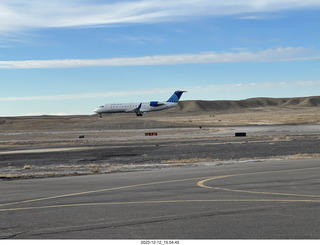 268 a20. Canyonlands Airport (CNY) - airliner landing