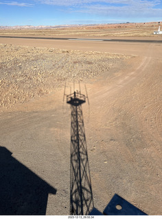 12 a20. Hanksville Airport (HFE) - Tyler's shadow in a tower