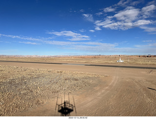 16 a20. Hanksville Airport (HFE) - Tyler's shadow in a tower